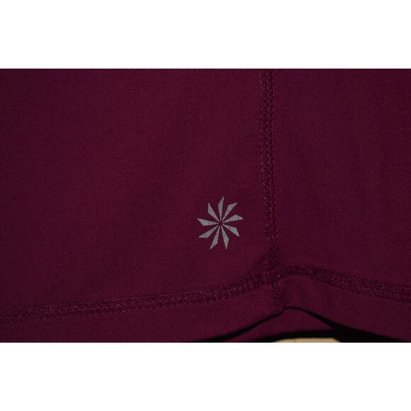 ATHLETA $109 Moisture Wicking Snap Placket Hooded Pullover‎ Deep Magenta Medium - Picture 3 of 4